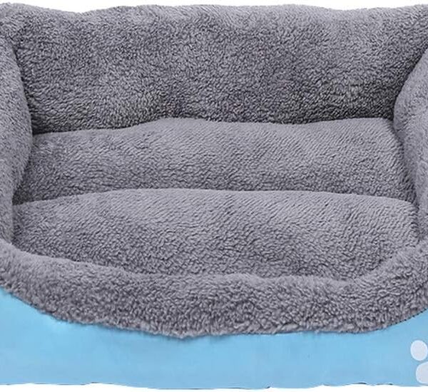Grizzly Square Dog Bed Blue Large - 66 x 50cm Square Dog Bed