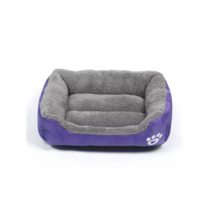 Grizzly Square Dog Bed Purple Extra Large - 80 x 60cm Square Dog Bed