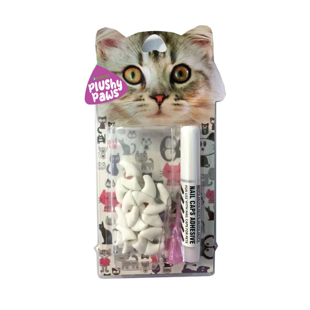 main-184.jpg NutraPet Plushy Paws Nail Caps White #3 Large - Image 1