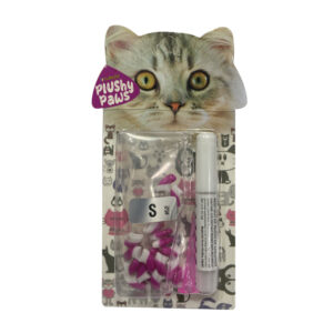 NutraPet Plushy Paws Nail Caps Dual Magenta | White #52 Medium