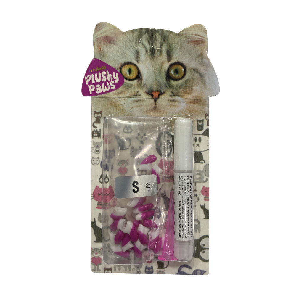 main-190.jpg NutraPet Plushy Paws Nail Caps Dual Magenta | White #52 Medium - Image 1