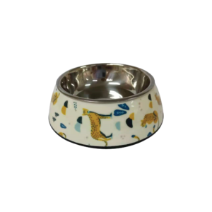 NutraPet Applique Melamine Round Bowl Camel White L:22 * 7.5 cms 700/23.6 ml/oz