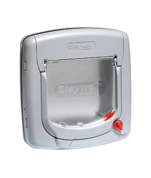 main-211.jpg PetSafe 4 Way Locking Deluxe Cat Flap - Grey - Image 1