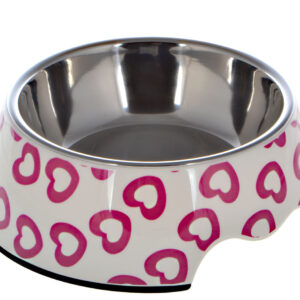 Nutrapet Applique Melamine Round Bowl Sets,Heart M:17.5 * 6.5Cms 350/ml 11.8oz