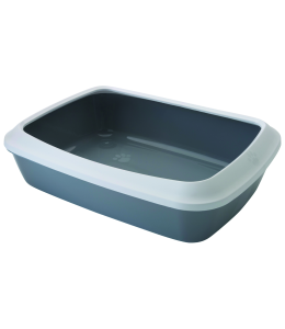 Savic Cat litter tray+rim Iris 50"anthracite 50x37x14cm
