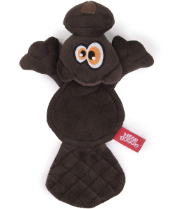 HEAR DOGGY!Â Flattie Beaver Brown with Chew Guard Technologyâ„ and Silent Squeak Technologyâ„ Plush Dog Toy