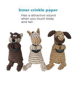 Plush Pet Squeakz Stripez Family Dog Toys - 9 x 25cm(1pc)
