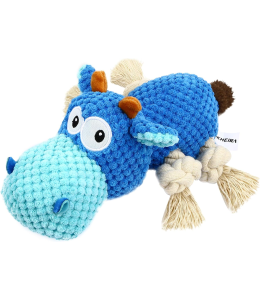 Plush Pet Swimming Hippo Dog Toy 27 x 19cm
