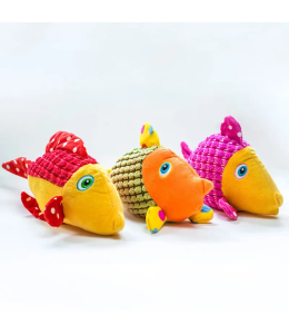 Plush Pet Fish Dog Toy - 21 x 2.5cm(1pc)