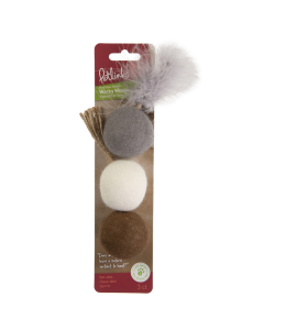 PetlinksÂ® Wacky Wooliesâ„¢ Wool Felt Cat Toys, Set of 3