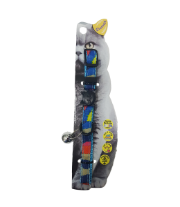 Swooosh Rainbow Cats nylon safe collar C-10mm 18/28cm blue