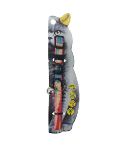 Swooosh Rainbow Cats nylon safe collar C-10mm 18/28cm pink