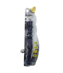 Swooosh Cats in Denim nylon safe collar C-10mm 18/28cm purple