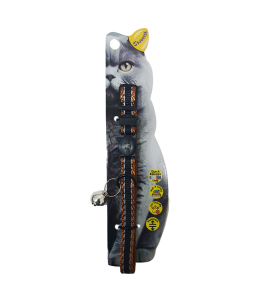 Swooosh Cats on a Runway nylon two-color reflective safe collar C-10mm 18/28cm brown