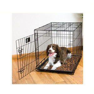Dry Mate Brown Stripe Tan Paw Dog Crate Mat 23 x 36 inches