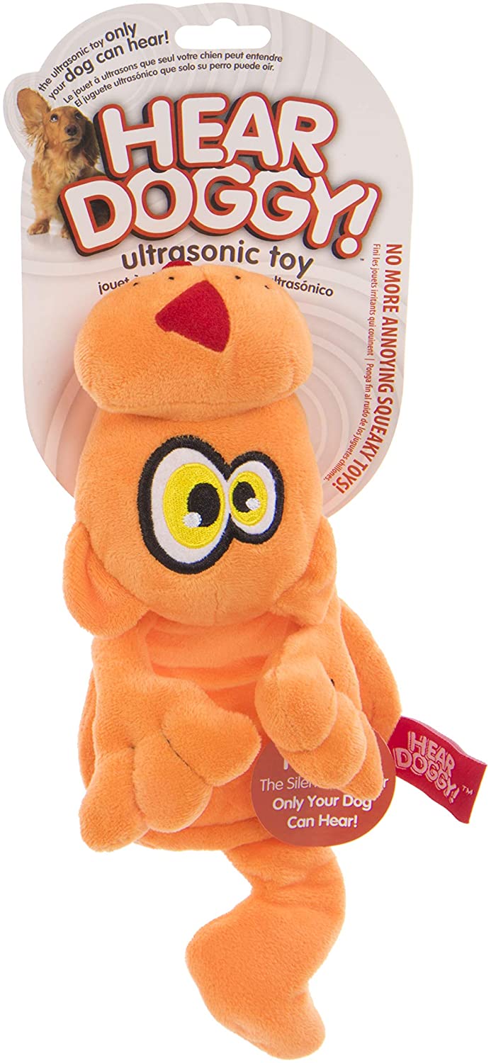 main-318.jpg HEAR DOGGY!® Flattie Cat Orange with Chew Guard Technology™ and Silent Squeak Technology™ Plush Dog Toy - Image 1