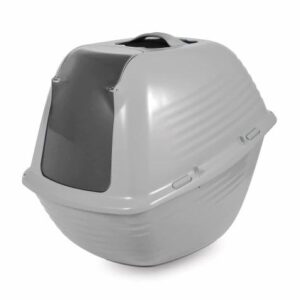 PETMATE STAY FRESH HOODED PAN LARGE ~ PEARL SILVER