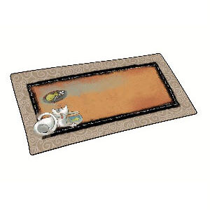 Dry Mate Cat Place Mates Tan Swirl Fish Kitty 12 X 20 Inches