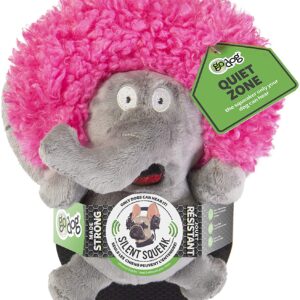 goDogÂ® Silent Squeakâ„¢ Crazy Hairs Elephant with Chew Guard Technologyâ„¢ Durable Plush Dog Toy, small