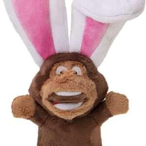 goDogÂ® Silent Squeakâ„¢ Flips Monkey Rabbit with Chew Guard Technologyâ„¢ Durable Plush Dog Toy, Small