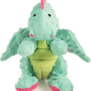 goDogÂ® Dragonsâ„¢ with Chew Guard Technologyâ„¢ Durable Plush Squeaker Dog Toy, Seafoam, Large