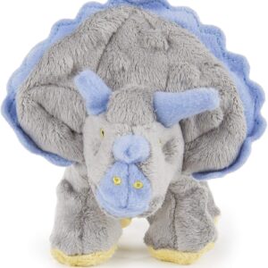 goDogÂ® Dinosâ„¢ Frillsâ„¢ with Chew Guard Technologyâ„¢ Durable Plush Squeaker Dog Toy, Gray, Small