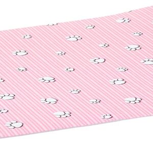 Dry Mate Pink Paw Stripe Dog Crate Mat 15 X 22 inches