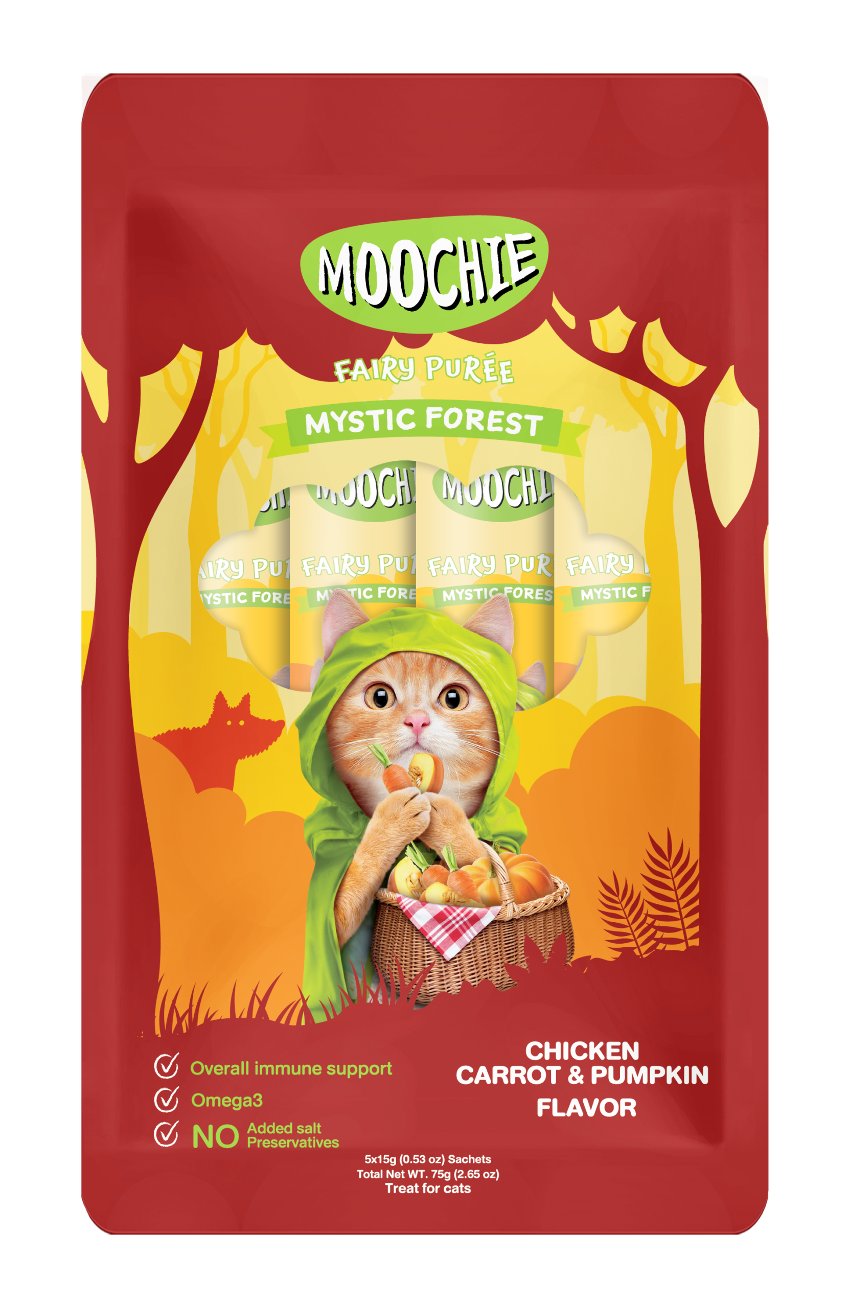 main-47.png MOOCHIE Mystic Forest CHICKEN, CARROT & PUMPKIN FLAVOR 15g Pouch - Image 1
