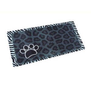 Dry Mate Pet Place Mate Dogs/Cats Black Leopard / Zebra Border 12 X 20 Inches