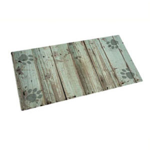 Dry Mate Pet Place Mate Dogs/Cats Green Distressed Wood/Paws 12 X 20 Inches