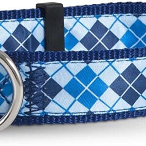 PETMATE ASPEN PET RIBBON OVERLAY DOG COLLAR 3/4"X14-20" HARLEQUIN BLUE