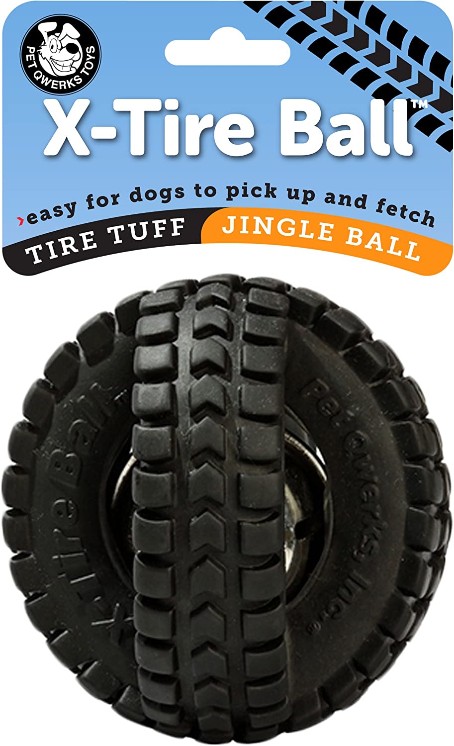 main-507.jpg PETMATE 3.5" Small Jingle X-Tire Ball Dog Toy - Image 1