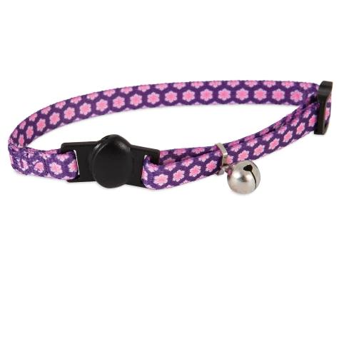 main-586.jpg PETMATE ASPEN PET CAT COLLAR 3/8"X8-12" RETRO FLOWER PURPLE - Image 1