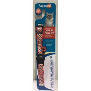 ASPEN PET FASHION CAT COLLAR 3/8" X 8-12" PLAID BRICK