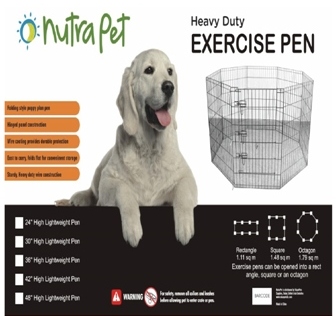 main-643.jpg Nutrapet High Lightweight Exercise Pen- Black Powder Coated 48 Inches - Image 1