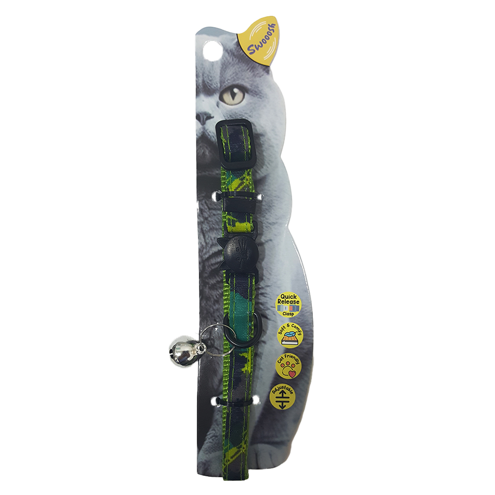 main-689.jpg Swooosh Raining Colors nylon safe collar C-10mm 18/28cm green - Image 1