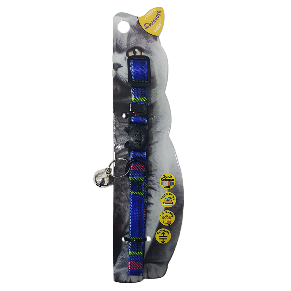 main-691.jpg Swooosh Cat in Britain nylon safe collar C-10mm 18/28cm blue - Image 1