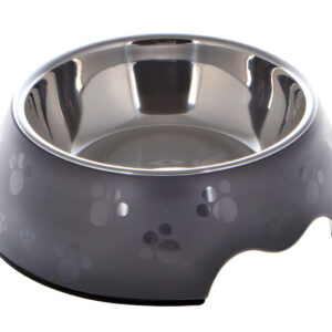 Nutrapet Melamine Round Paw Bowl Sets Grey L:22 * 7.5Cms 700/ml23.6oz