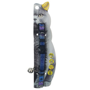 Swooosh Wheels on Jeans cat safe collar C-10mm 18/28cm blue