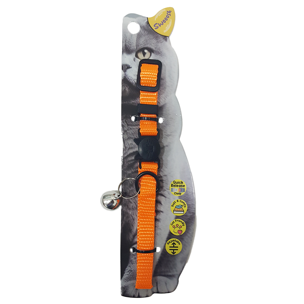main-712.jpg Swooosh Simple & Calm nylon pure safe collar C-10mm 18/28cm orange - Image 1