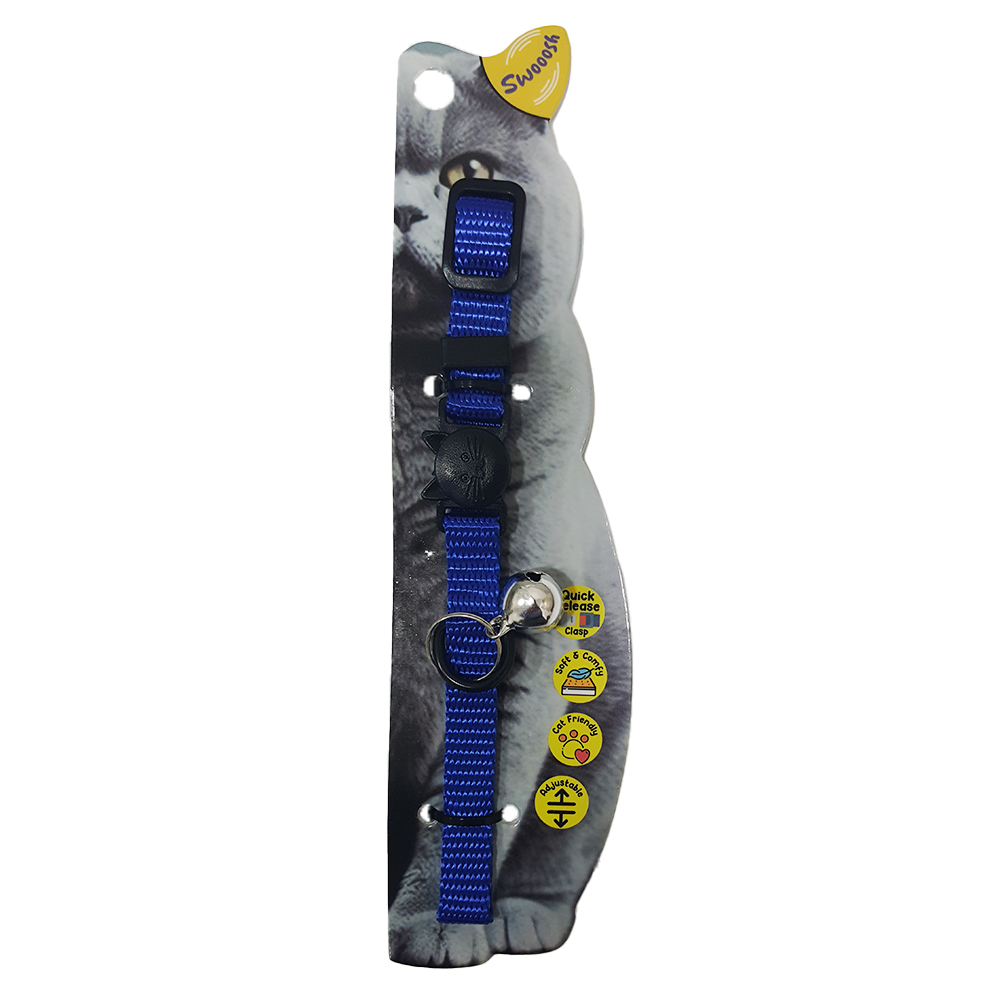 main-715.jpg Swooosh Simple & Calm nylon pure safe collar C-10mm 18/28cm dark blue - Image 1