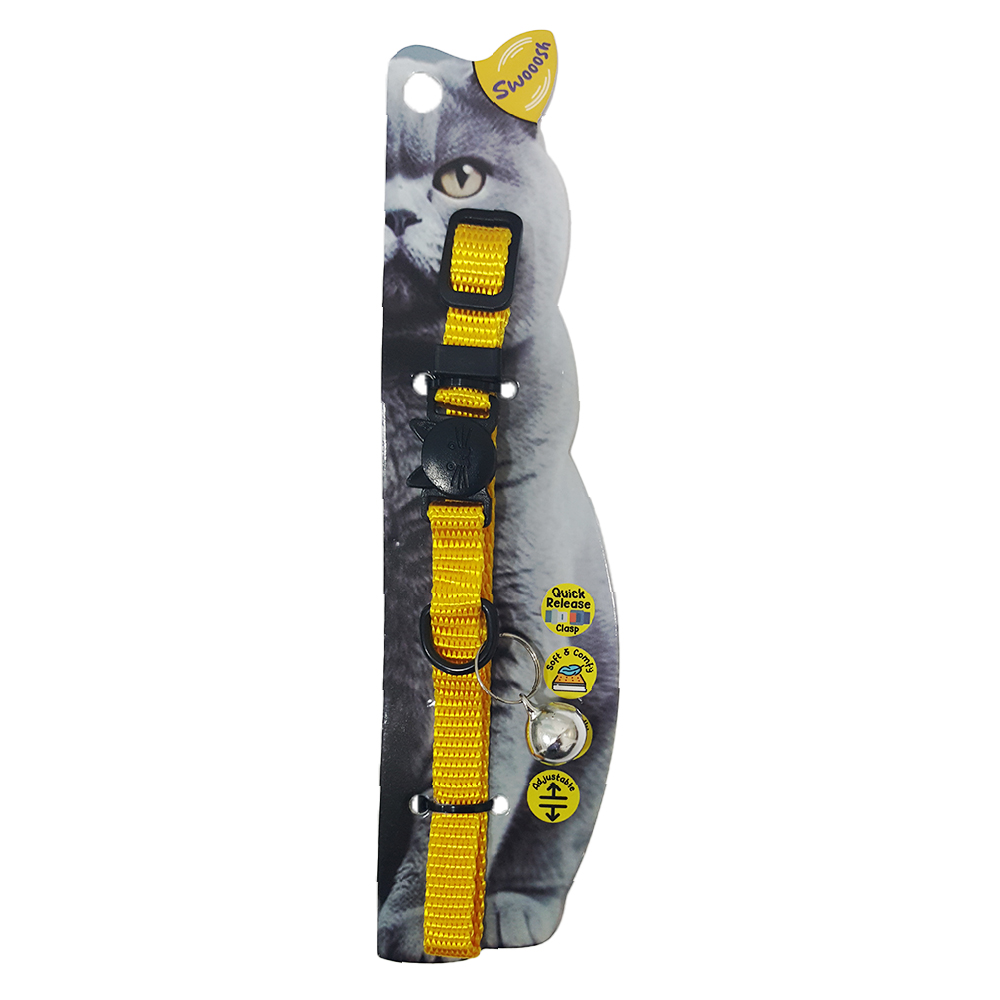main-721.jpg Swooosh Simple & Calm nylon pure safe collar C-10mm 18/28cm yellow - Image 1