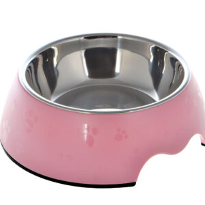 Nutrapet Melamine Round Paw Bowl Sets Pink L:22 * 7.5Cms 700/ml23.6oz