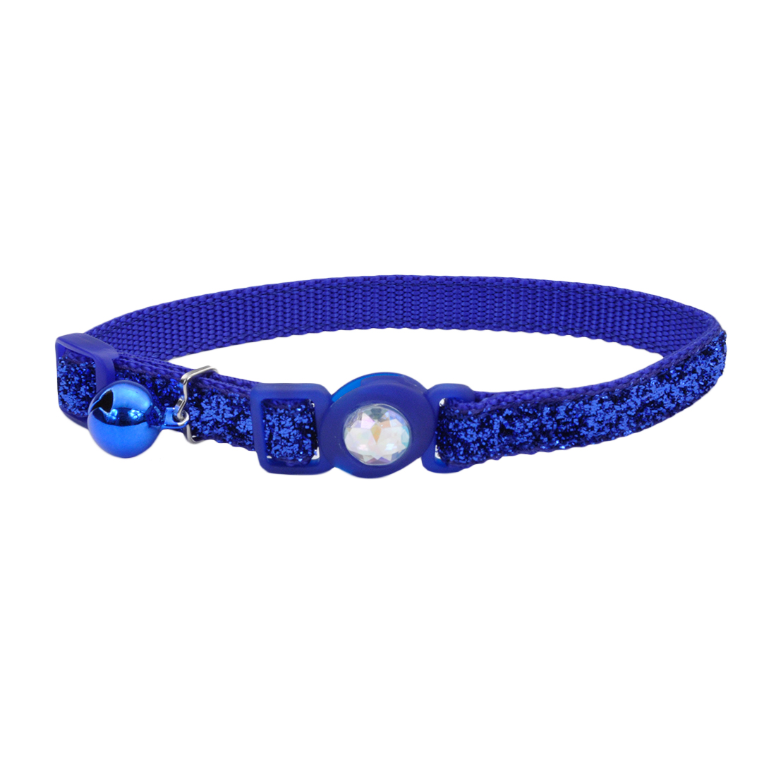 main-791.jpg Coastal 3 and Safe Cat Jewel Buckle Glitter Overlay Collar Blue - Image 1