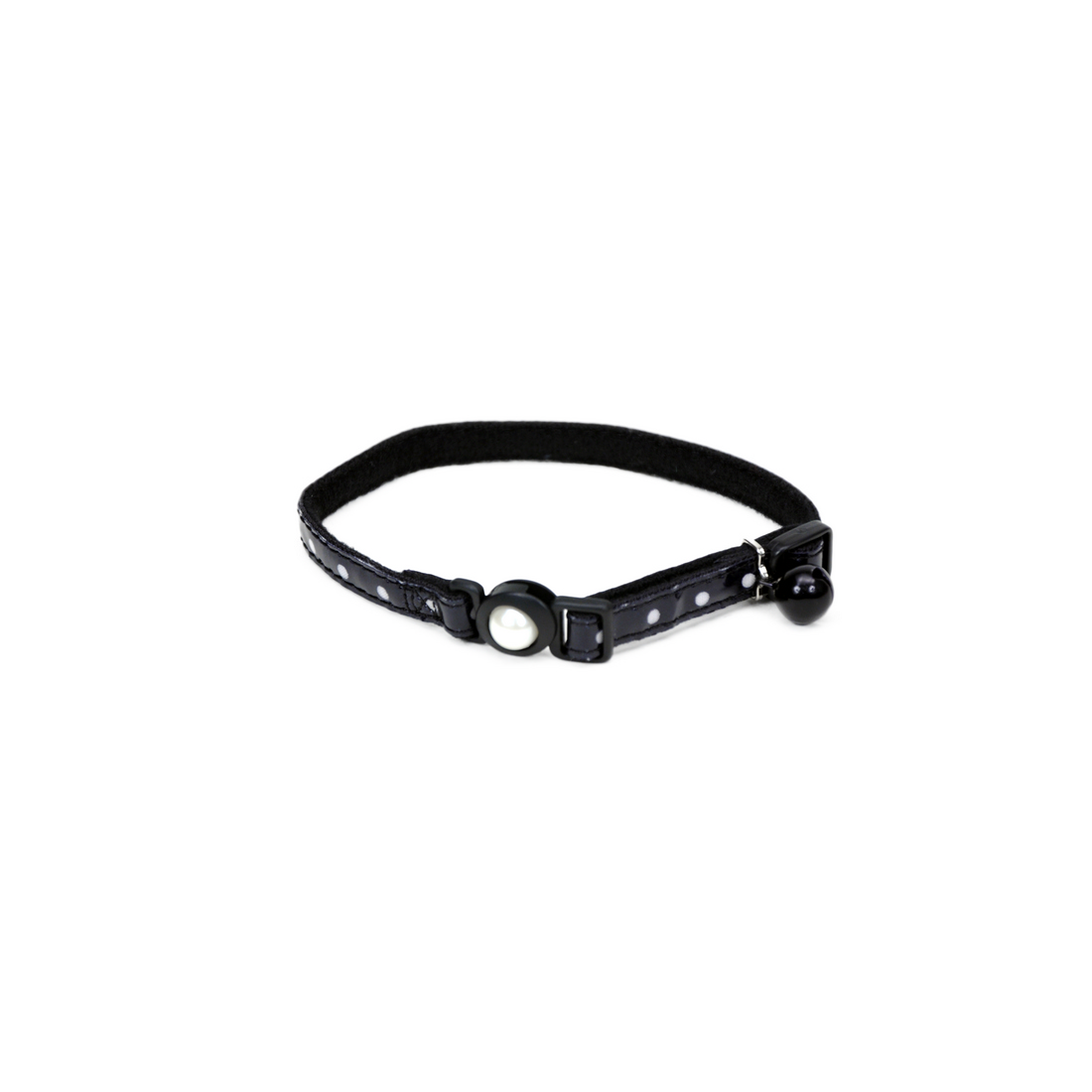 main-792.jpg Coastal 3 and Safe Cat Fashion Collar with Polka Dot Overlay Black - Image 1