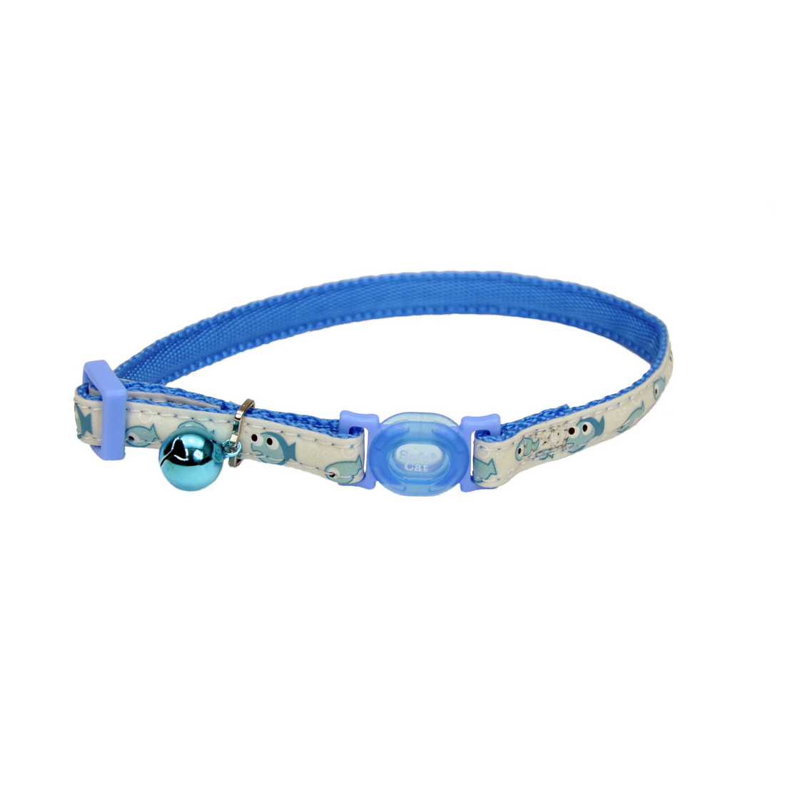 main-794.jpg Coastal 3 8 Safe Cat Glow in the Dark Adj.Collar Glowing Blue Fish - Image 1