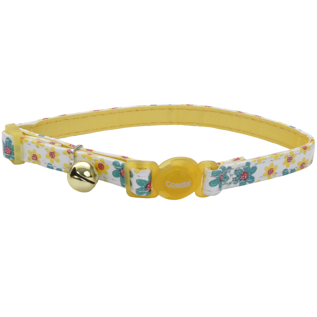 main-795.jpg Coastal 3 and Safe Cat Flower Frenzy Adj.Breakaway Collar Yellow - Image 1