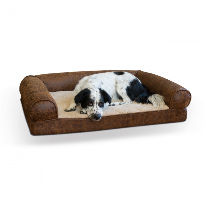 main-799.jpg K&H Bomber Memory Sofa Medium 24x33 Brown/61x84Cms - Image 1