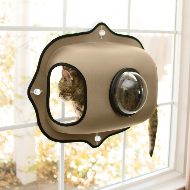 main-802.jpg K&H EZ Mount Window Bubble Pod Tan - Image 1