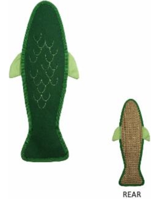 main-807.jpg Pet Stages Felt Sisal Fish Scratcher Grn - Image 1